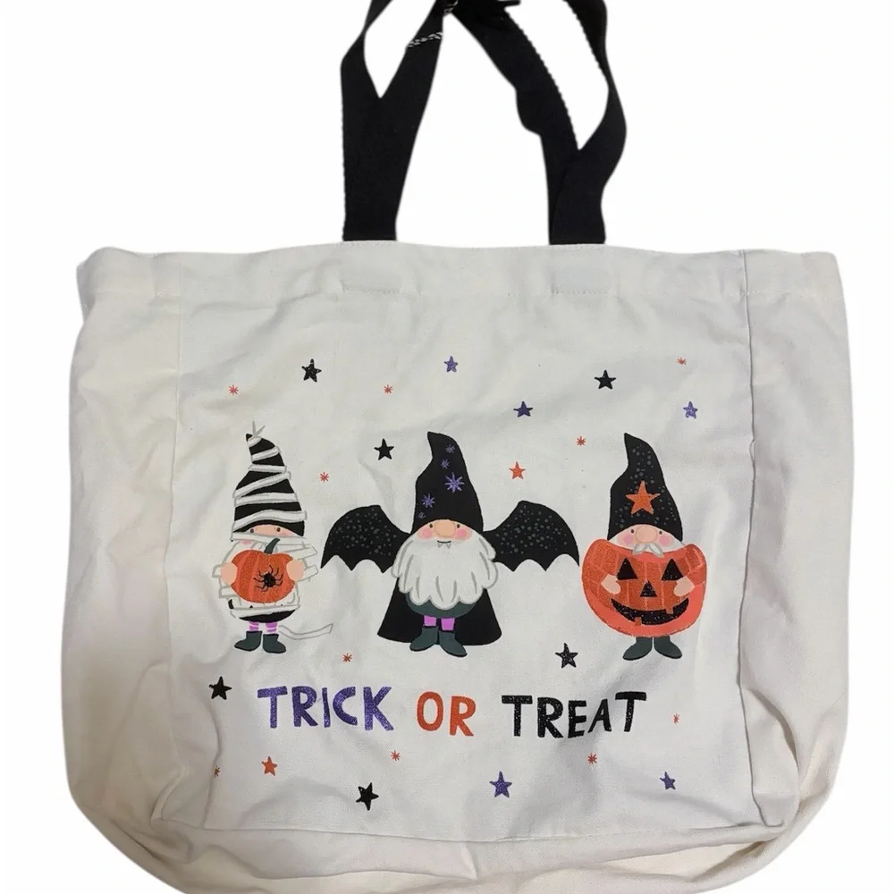 5/$30 🎈 Halloween gnomes Trick or Treat Canvas Tote